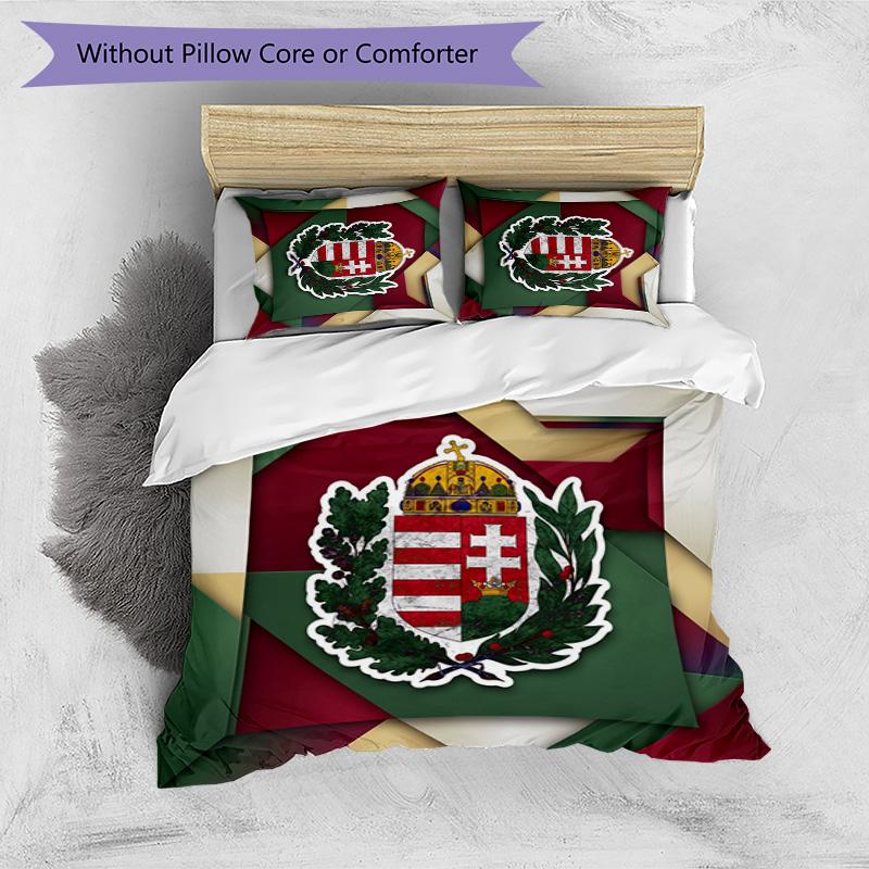 Set Biancheria da Letto Stampata Calcio Ungheria 3 Pezzi Copriletto Traspirante Accogliente come Regalo per Inaugurazione Casa o Festa
