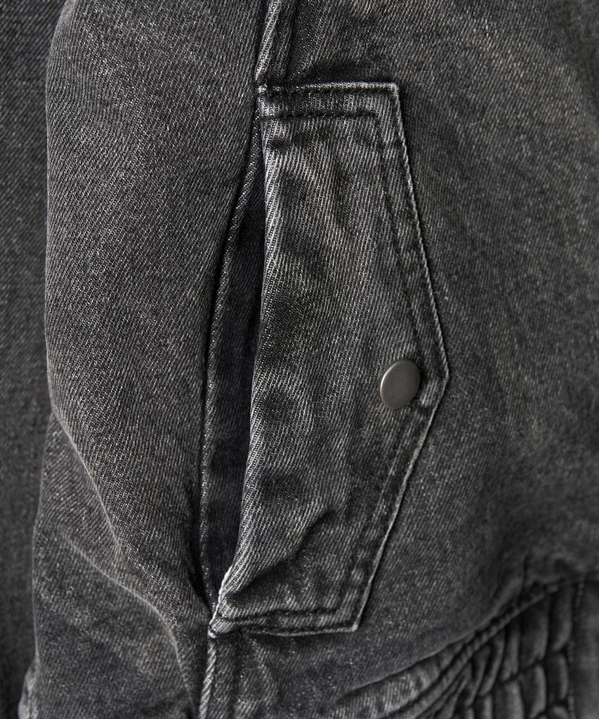 Toffee Vintage Snap Denim Blouson Jacket (Deep Grey)