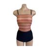 1011 New Korean INS Style Sexy Simple Vintage Striped Knit Swimsuit Conservative Split Women's Pure Desire Style