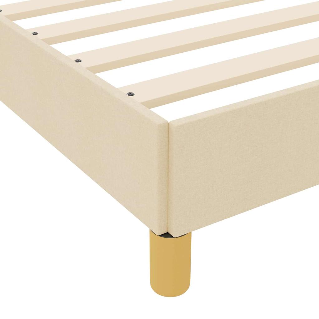 Box Spring Bed with Mattress Cream 120 x 190 cm Fabric