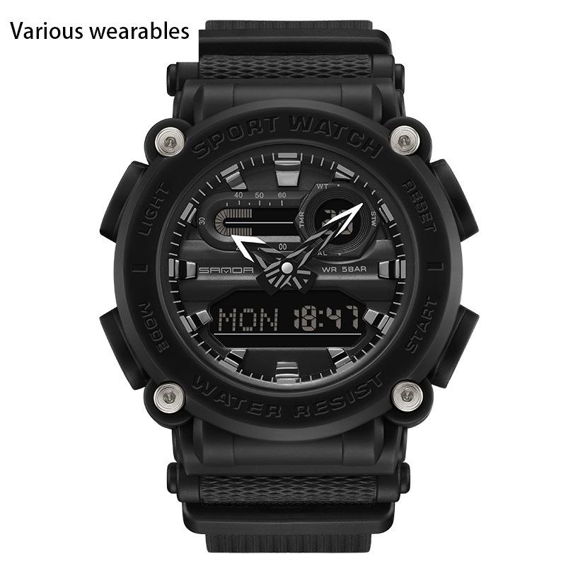 New Electronic Watch Multifunctional Outdoor Sports Green Light Waterproof Men's Watch Simple Creative Watch