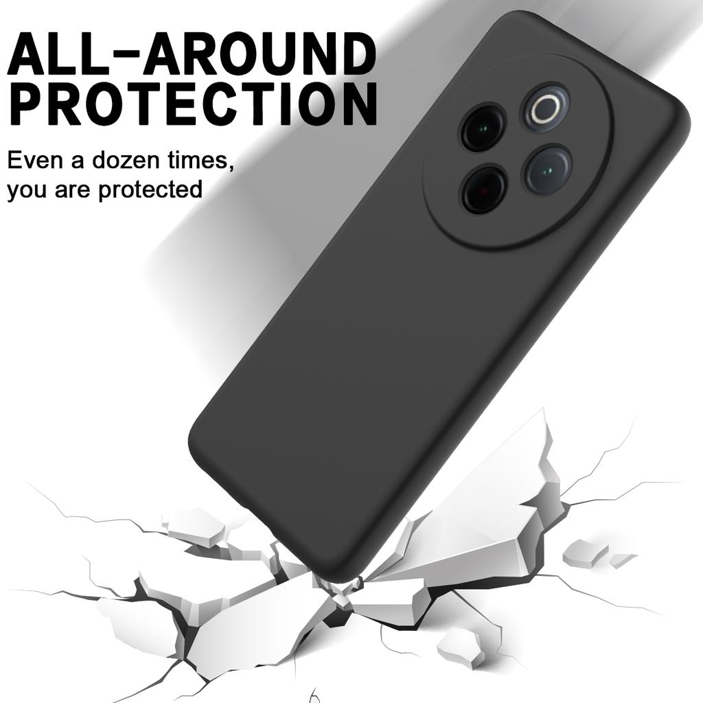 For Vivo Y300 Pro 5G Liquid Silicone Case Phone Back Cover with Hand Strap