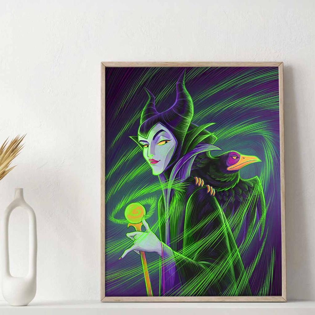 Full Round Diamond Painting The Witch and The Crow Art Rhinestone Picture Mosaic DIY 5D Cross Stitch Embroidery Home Decoration