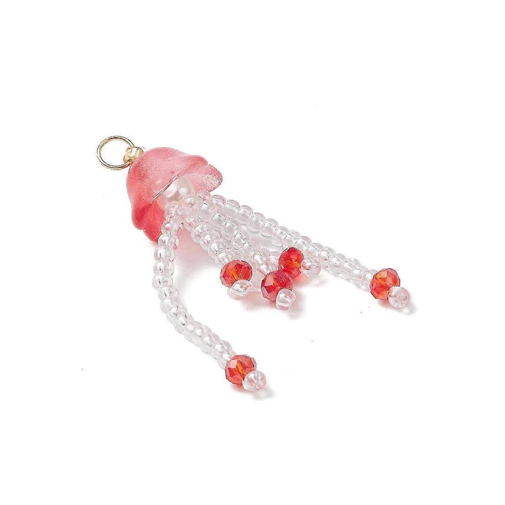 2025 20pcs Glass Seed Beaded Jellyfish Pendants Pendant For Women