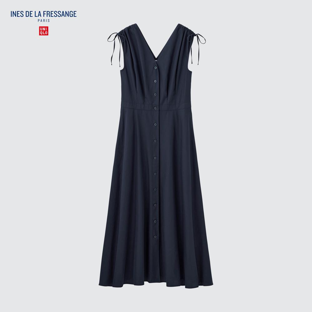 Buy Uniqlo Cotton Neck Flare Dress Sleeveless INES DE LA