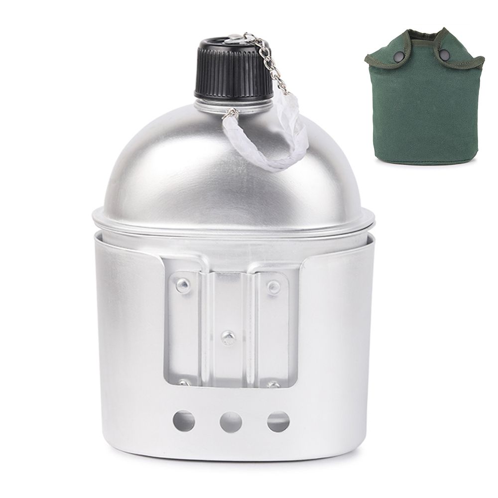 Zink Zinklegierung Wander Rucksackreisen Camping mit Abdecktasche Kochgeschirr Set Holzofen Tasse Set Feldflasche Tasse