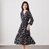 SOFSIL Women's Floral V-Neck Tie-Waist Dress