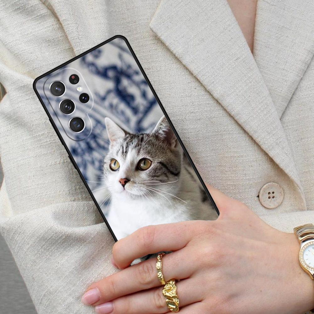 Cute Cat Animal SOFT Cell Phone Case for Samsung Galaxy S26 Ultra S25 S24 S23 S22 S21 S20 Note10 Cover