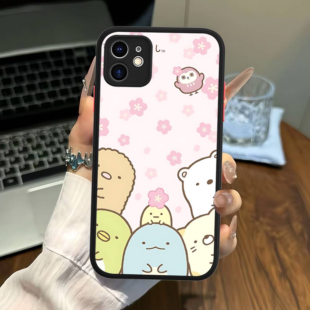 Cartoon S-sumikko Gurashi For IPhone 16 15 14 Plus 13 12 11 Pro Max X XS MAX Translucent Matte Shockproof Cover