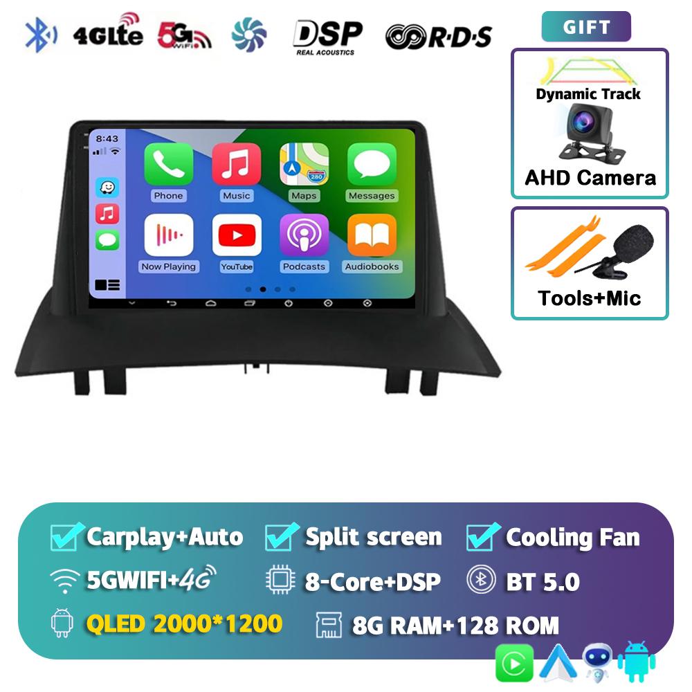 Android 14 Carplay Auto WIFI+4G Car Radio For Renault Megane 2 2002-2009 Multimedia Video Player 2Din 2din DVD Navigation GPS BT
