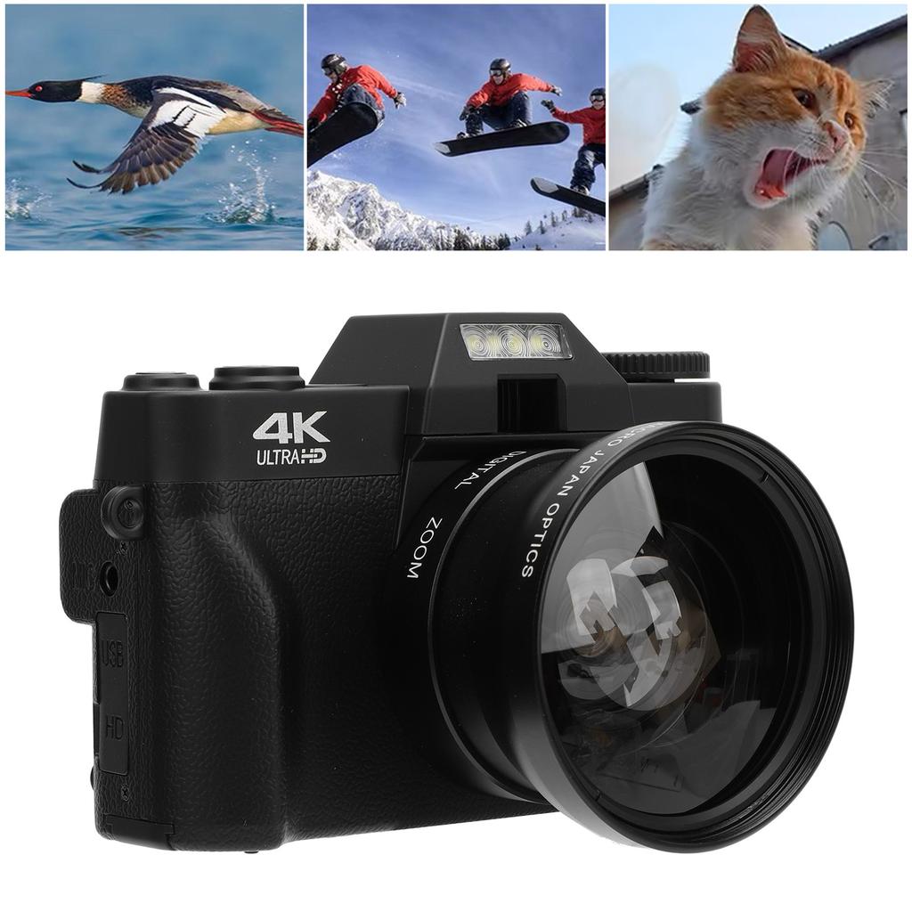 4K Digital Camera for Photography 56MP Vlogging Camera 3 Inch IPS Touchscreen 270 Degree Rotation 16