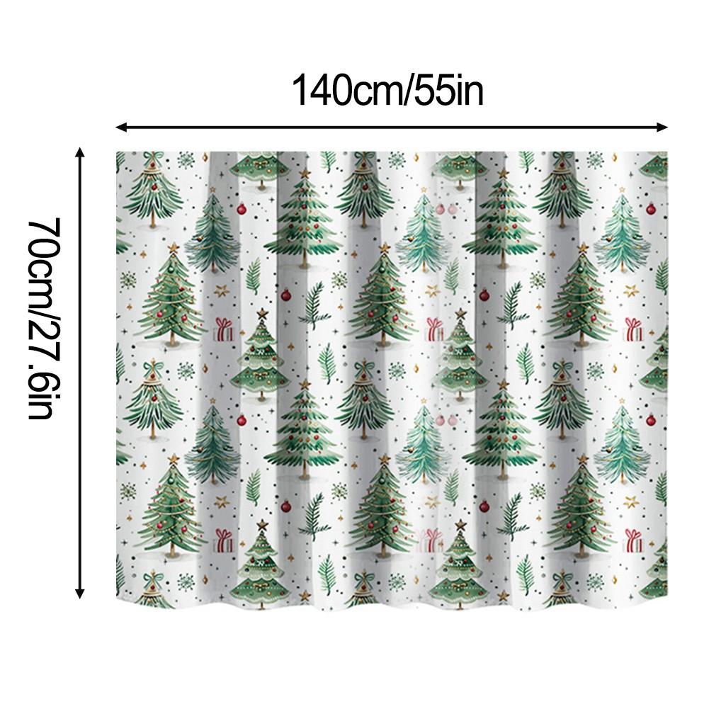Прозрачный дизайн с печатью, затемняющая перегородка, рождественская короткая занавеска W:140*L:70