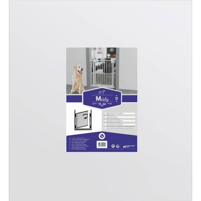 Barrière métal animaux - NORDLINGER PRO - Misty - Portillon - Pression - Réglable 0,73-0,84m