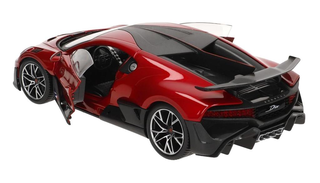 Maisto Bugatti Divo 1/18 Scale Special Edition Model with Display Base, Opening Doors and Hood, and Working Suspension (Red)