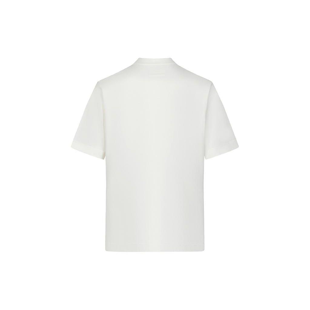 Y-3 SS23 Letter Logo Print Half-Zip Round Neck Short Sleeve T-Shirt Unisex Tops White IA3109