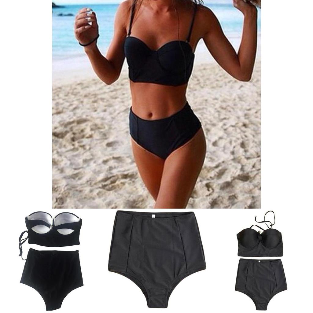 Vintage High Waist Bikini Monokini Swimwear Set For Women With Timeless Elegance