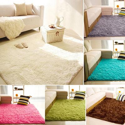 Living Room Bedroom Home Anti-Skid Soft Shaggy Fluffy Area Rug Carpet Floor