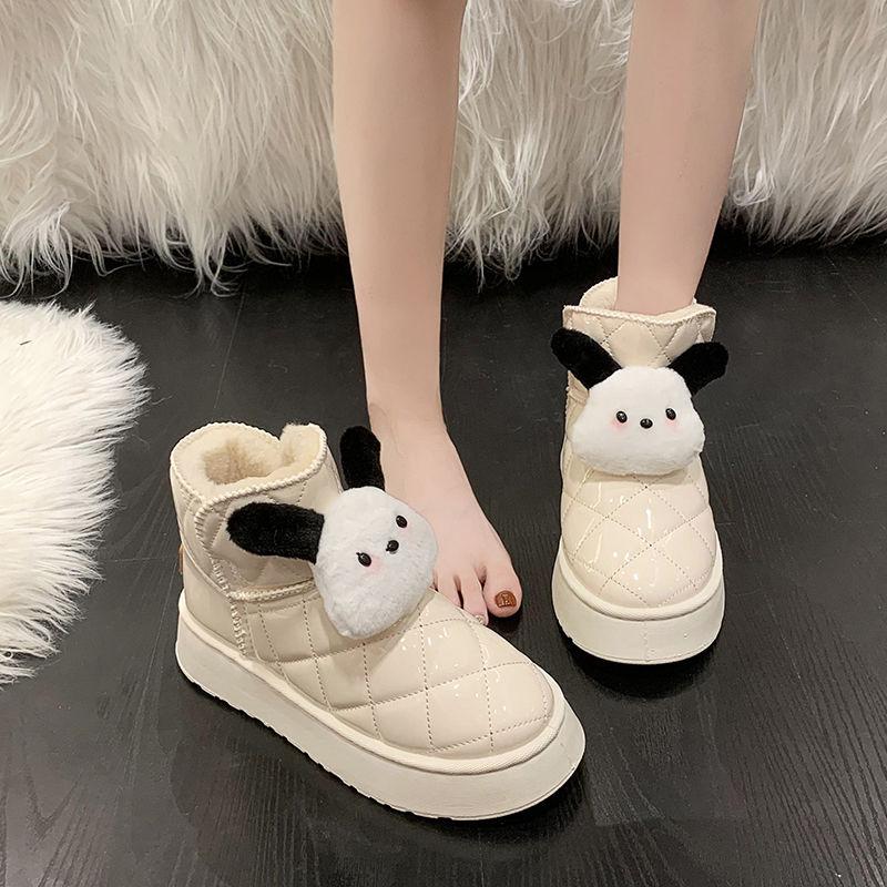 Cute Chunky Winter Booties Round Toe Plush Snow Boots for Women Y2k Padded Boot Trend 2025 Designer Luxury Fashion Woman Shoes