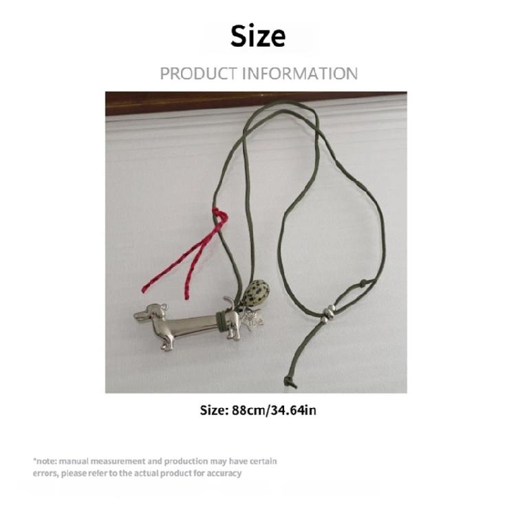 User Friendly Material Cartoon Dachshund Adjustable Necklace With Star Spots Accents For Sturdy Fashion Use