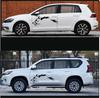2pcs Black Car Body Side Door Stickers Running Wolf Totem Vinyl Decals Universal