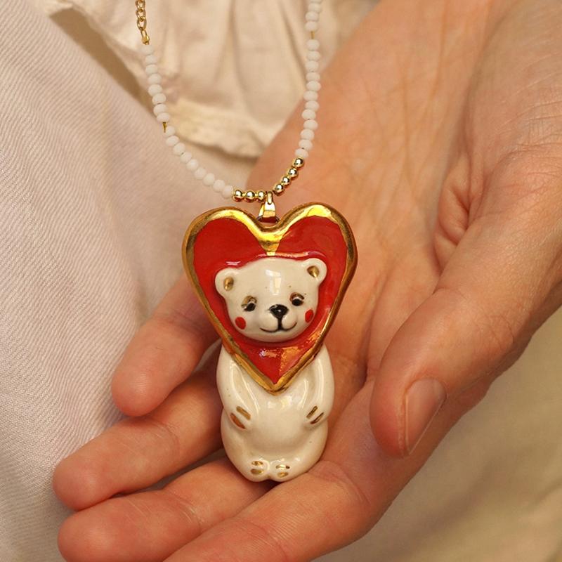 Vintage Cute Cartoon Animal Pendant Necklace For Women Retro  Jewelry Gifts
