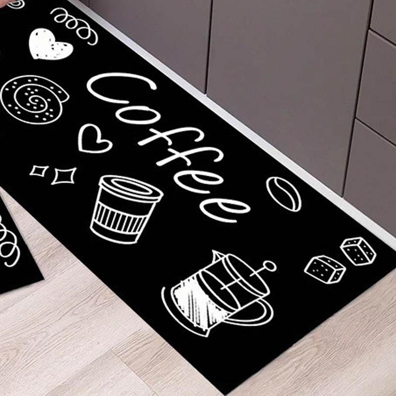 2Pcs/Set Modern Kitchen Mat Anti-slip Floor Mat Household Mat Long Strip Entrance Door Mat Bathroom Mat Home Decor Mat