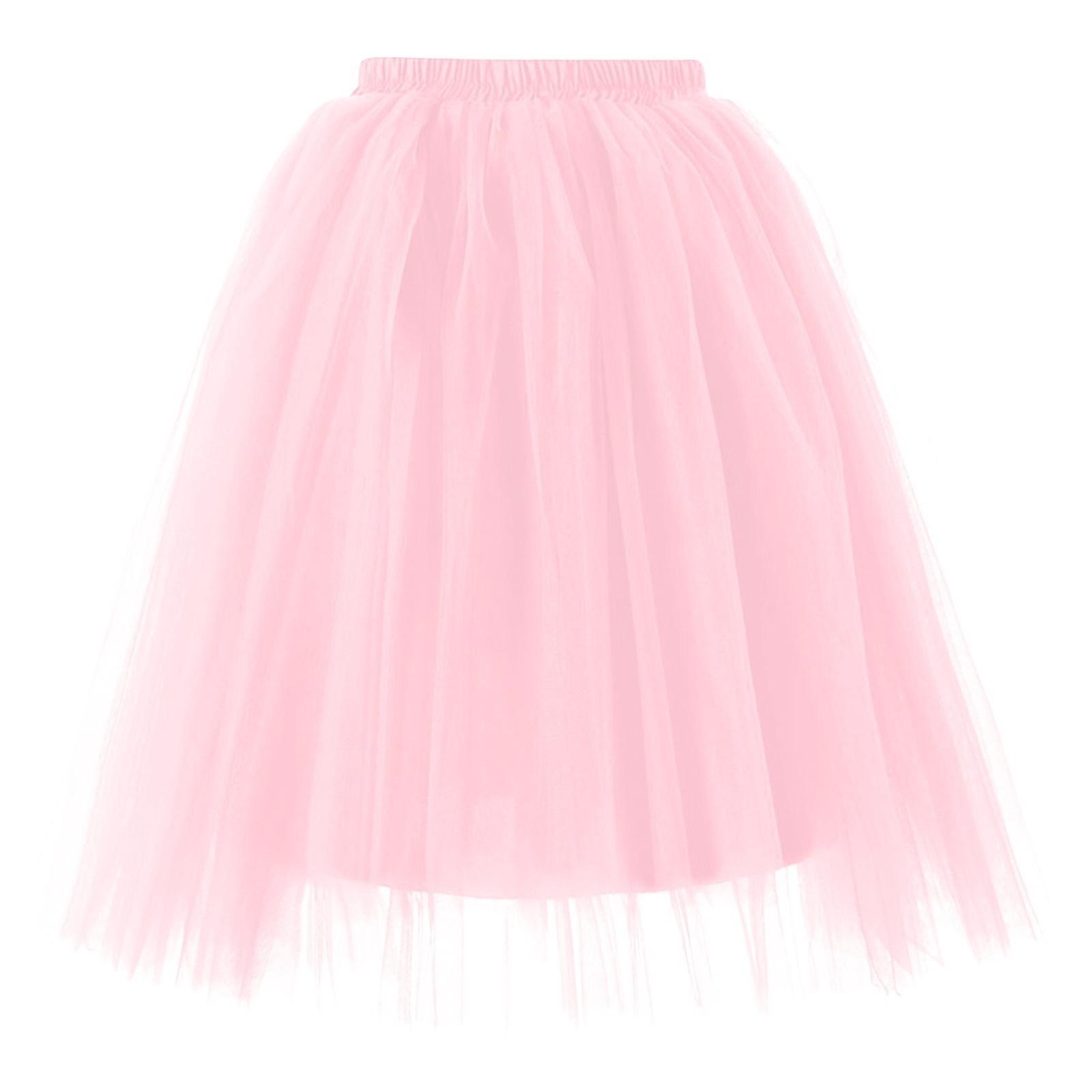 

Жіноча модна однотонна спідниця-напівспідниця для вечірки, балетна спідниця-пуф, п’ятишарова сітчаста спідниця XL