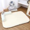 Dog Cooling Mat Ice Silk Cooling Pet Mat Bed Breathable Summer Pet Sleeping Pad with Neck Support Pillow for Small Dogs Cats