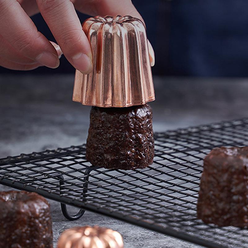 4pcs Cake Mold Carbon Steel Non-stick Pudding Mold Heat Resistant French Style Cookie Chocolate Baking Mould Kitchen Accessories