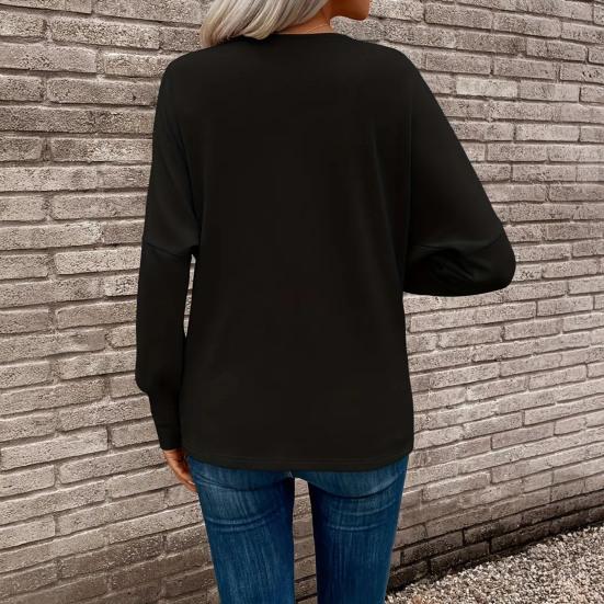 Women Tops Pure Color Stacked Collar Long Sleeve Loose Fit Blouse Mid-length Casual Inner Tops Daily Wear