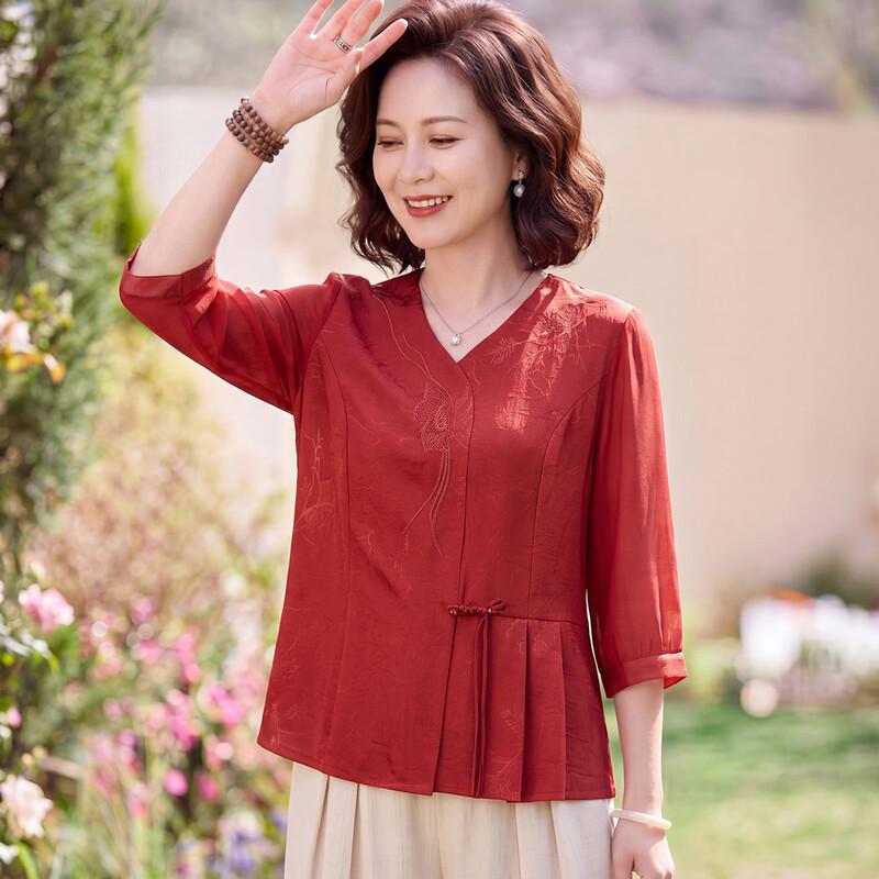 Elegant Plus Size New Chinese Style Festive Summer Blouse