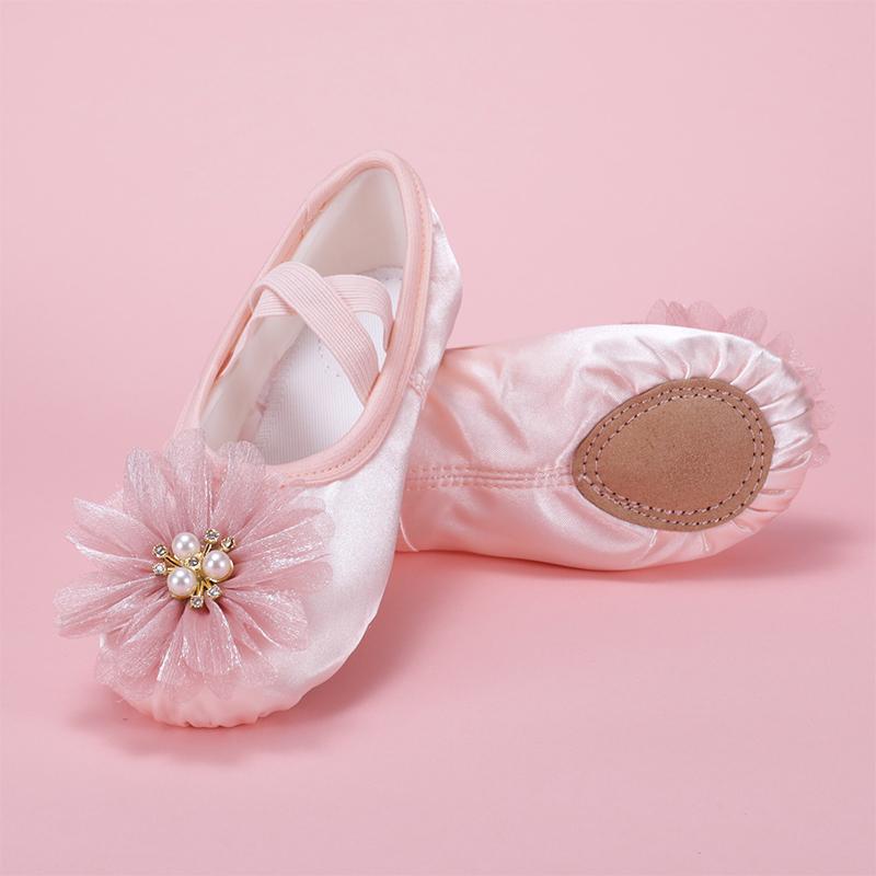 Children s Ballet Dance Shoes Girls Soft Sole Cat Claw Princess Ballet Falts Stage Performance Shoes 26 розовый