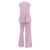 2025 European & American Style V-neck Vest & Long Pants Women's Solid Color Two-piece Set