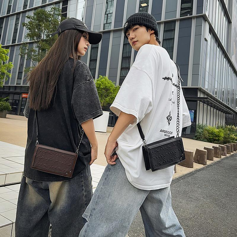 Niche total sense box bag men's ins trendy brand small square bag high sense women's bag sports style mobile phone messenger bag