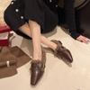Fashion Lambswool Single Shoes for Women Winter 2025 New Fleece Fashion Pointed Toe Versatile Low Heel Shoes for Women