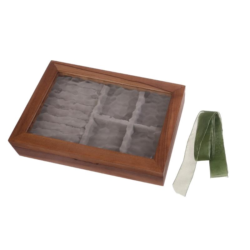 Wood Jewelry Display Box Single-layer Portable Jewelry Box Women Earrings Storage Box Cosmetic Cases for Rings Storage 1