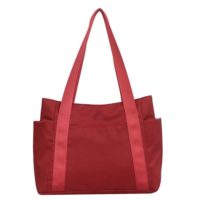 2023 Women's Japanese Solid Color Tote & Shoulder Canvas Handbag - Casual, Simple Mommy Outing Bag