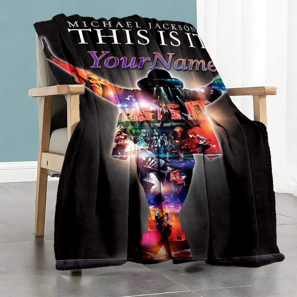 Michael Jackson 81 Customize Your Name Blanket Throw Personalized Blanket Warmthful Decor Throw For Nap Office Chair Picnics Seaside