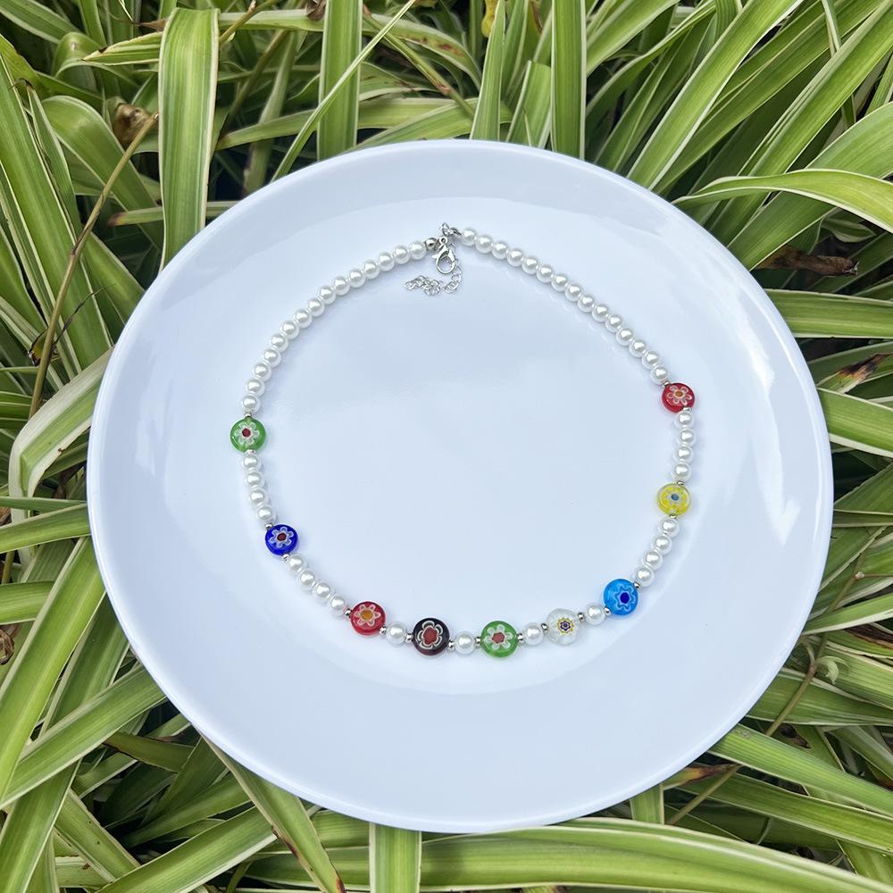 Pearl Glaze Floral DIY Jewelry Set: Earrings, Necklace & Bracelet