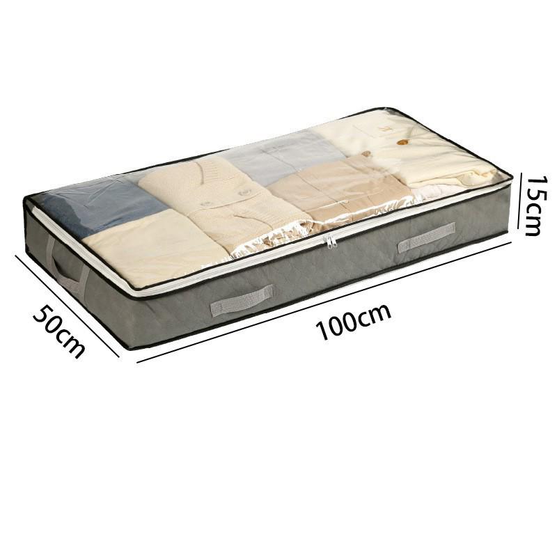 Under-bed Foldable Clear Storage Bag for Clothes, Quilts, and Sundries.