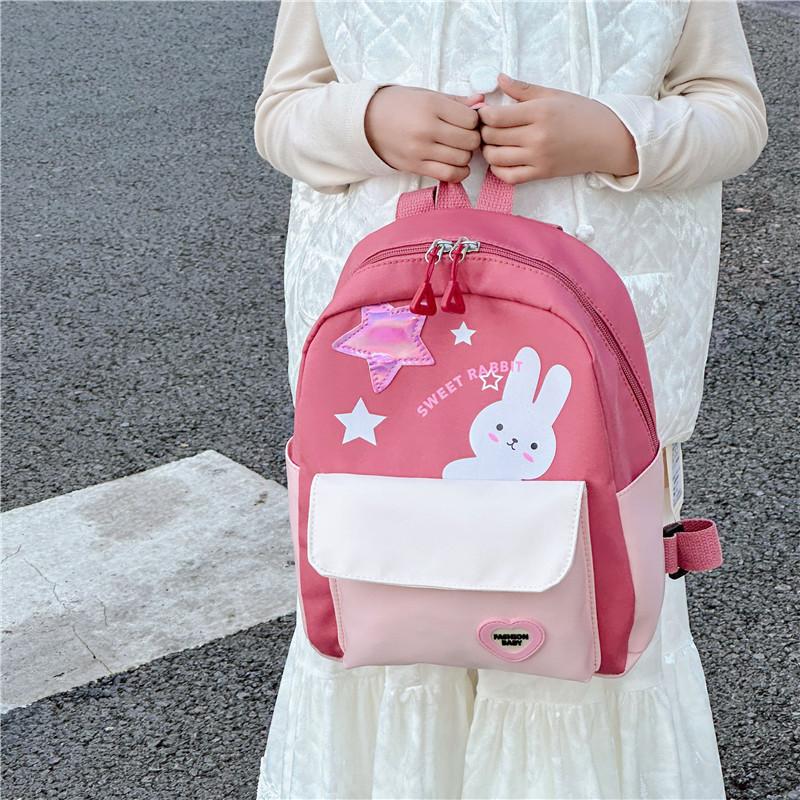 Cute Rabbit Childrens School Bag Animal Design Nylon Toddler Backpack