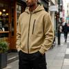 Giacca con cappuccio e zip da uomo con cappuccio regolabile e tasche con zip per l'uso all'aperto
