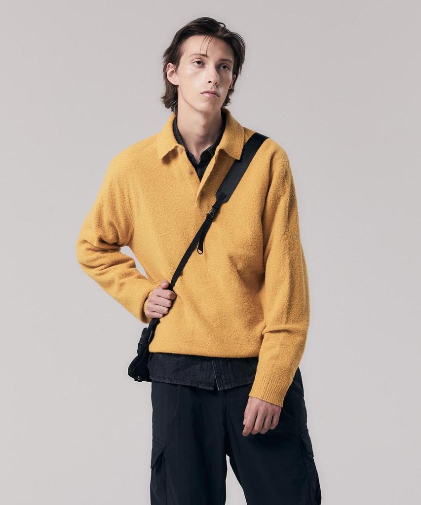 NOTIG Wool Blend Thierry Solid Sweater Yellow_Oka3Swtl101Y1