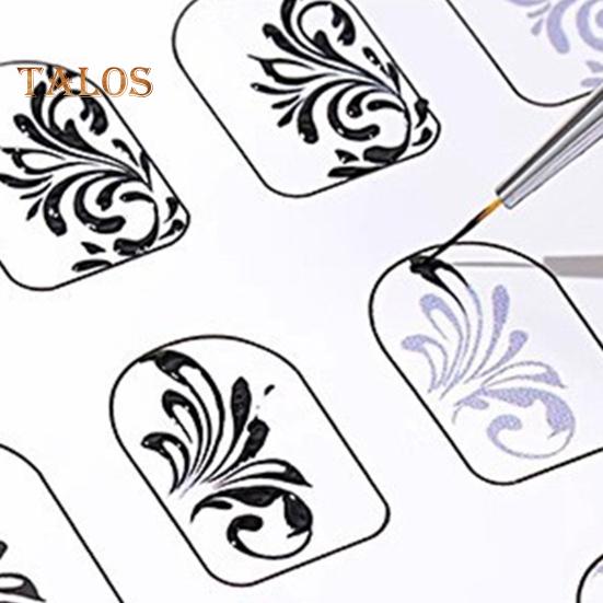 12-teiliges Nailart-Trainingsbuch, wiederverwendbares Übungsblatt für Nageldesign, für Frauen, Anfänger, Fingernagelmuster-Vorlage, Übungsbuch, Maniküre, Färben, Zeichnen