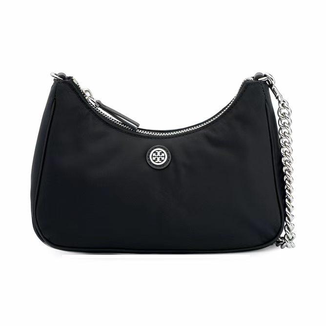 

Tory Burch Virginia Logo Zip Closure Recycled Nylon Crossbody Shoulder Bag Women Bags Black 153243-001 Basic Set (Bag+Dust Bag)