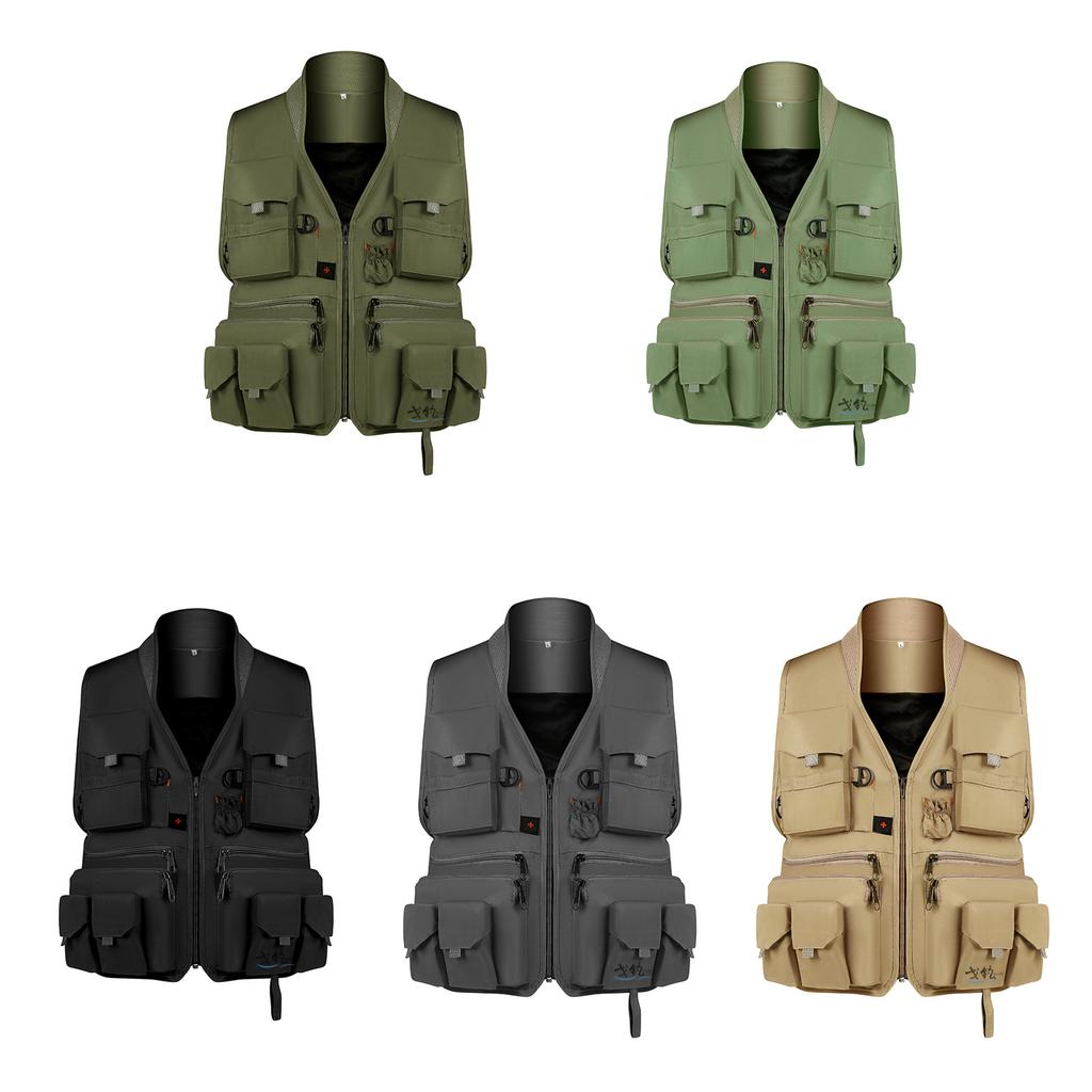 Multi-Pocket Fishing Vest Breathable Mesh Fishing Safety Life Jacket Multifunction Breathable Pocket