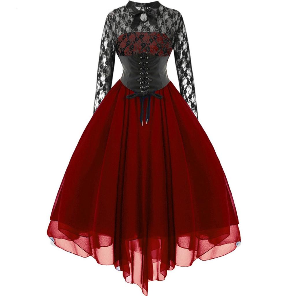 Women's Fashion Cool  Party Lace Casual Embroidery Bandage Elegant Dress