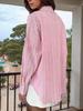 2025 Autumn/Winter Women's Long-Sleeved Striped Cardigan Shirt Jacket