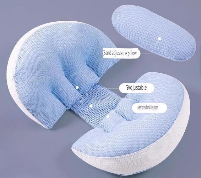 

Pregnancy Pillow with 1pc Free An Auxiliary Pillow Cotton Waist Support Pillow for Pregnant Women Sleeping Body Pillow синий