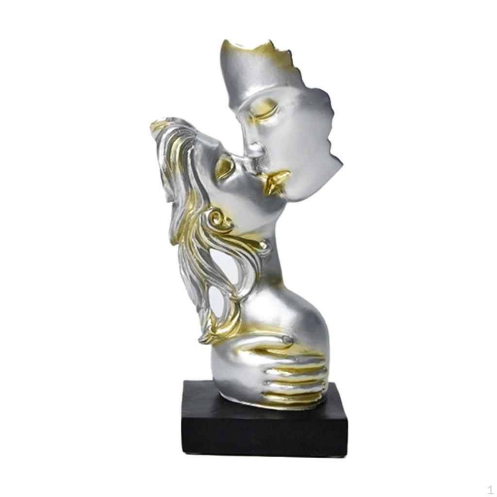 Abstract Art Couple Sculpture Kissing Lover Statue Centerpiece Table Decoration Crafts Love Figurine